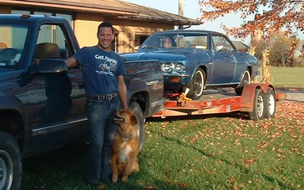 Chris Hand and best friend with 1966 Corsa